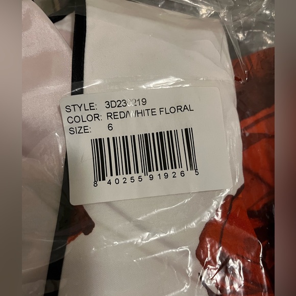 Autumn Adeigbo Gisele Red White Floral Cutout Dress NWT $625 - Picture 11 of 14